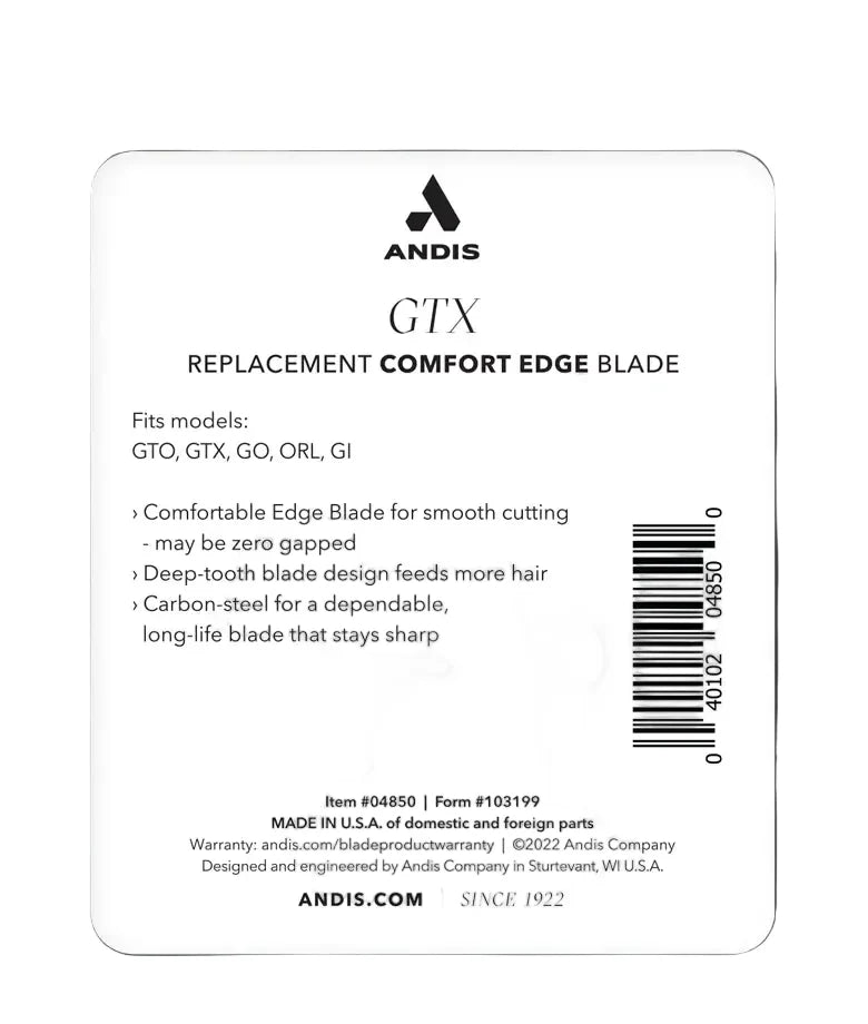 Andis GTX Deep Tooth T-Outliner Replacement Blade - Carbon Steel #04850
