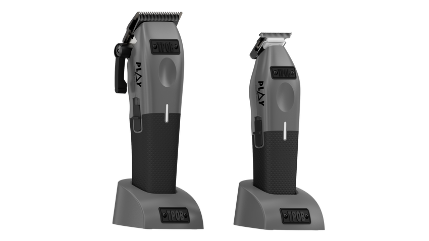 TPOB PLAY Gun Metal Grey Clipper & Trimmer Bundle