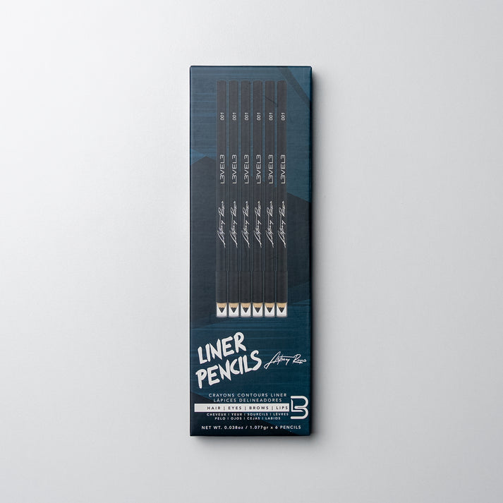 L3VEL3 Liner Pencils - 6 Pc - Black Color