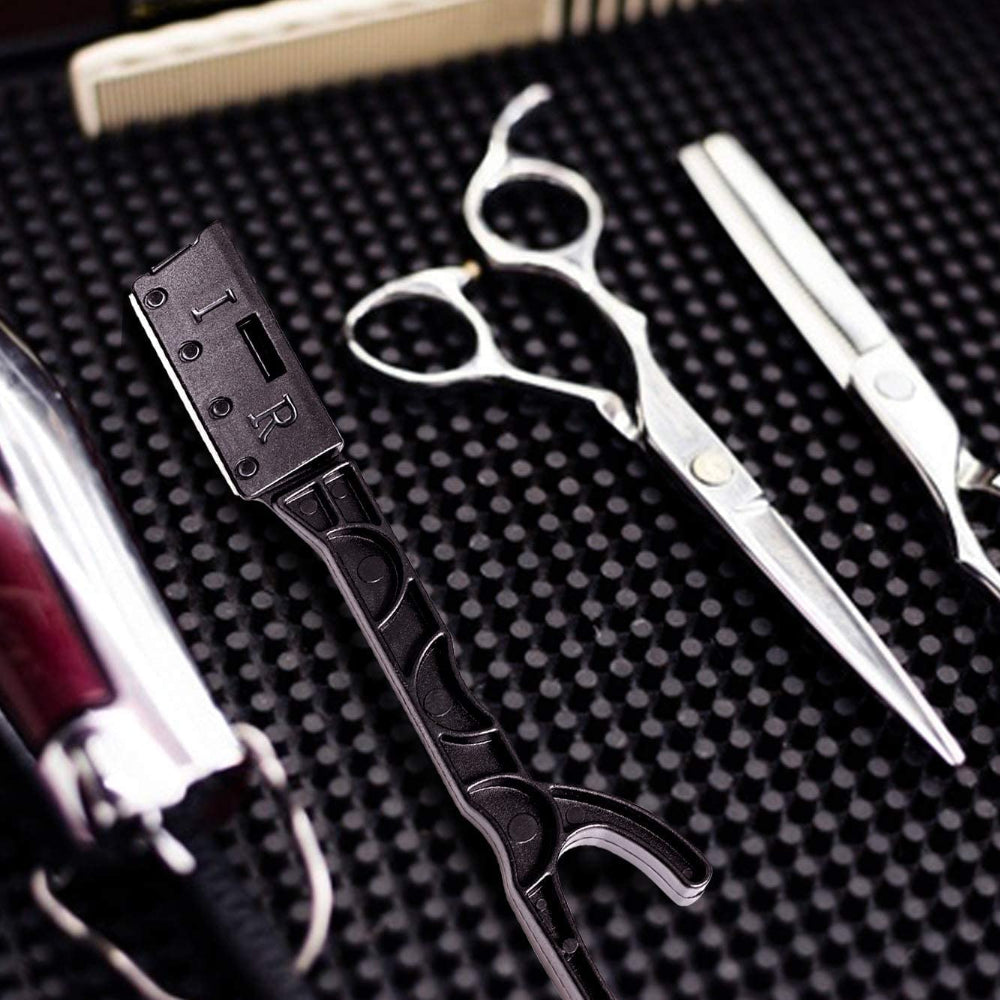 Macho by Better Barber Disposable Razors Men, Professional Barber Straight Edge Razor with Straight Razor Blades and Safety Lock - 5 Count