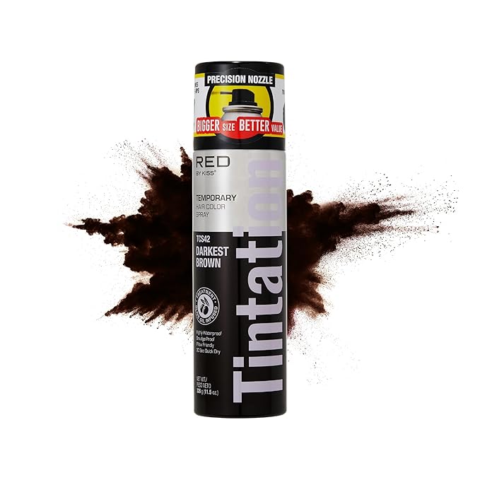 Kiss Tintation Temporary Hair Color Spray 11.5 oz. Brown