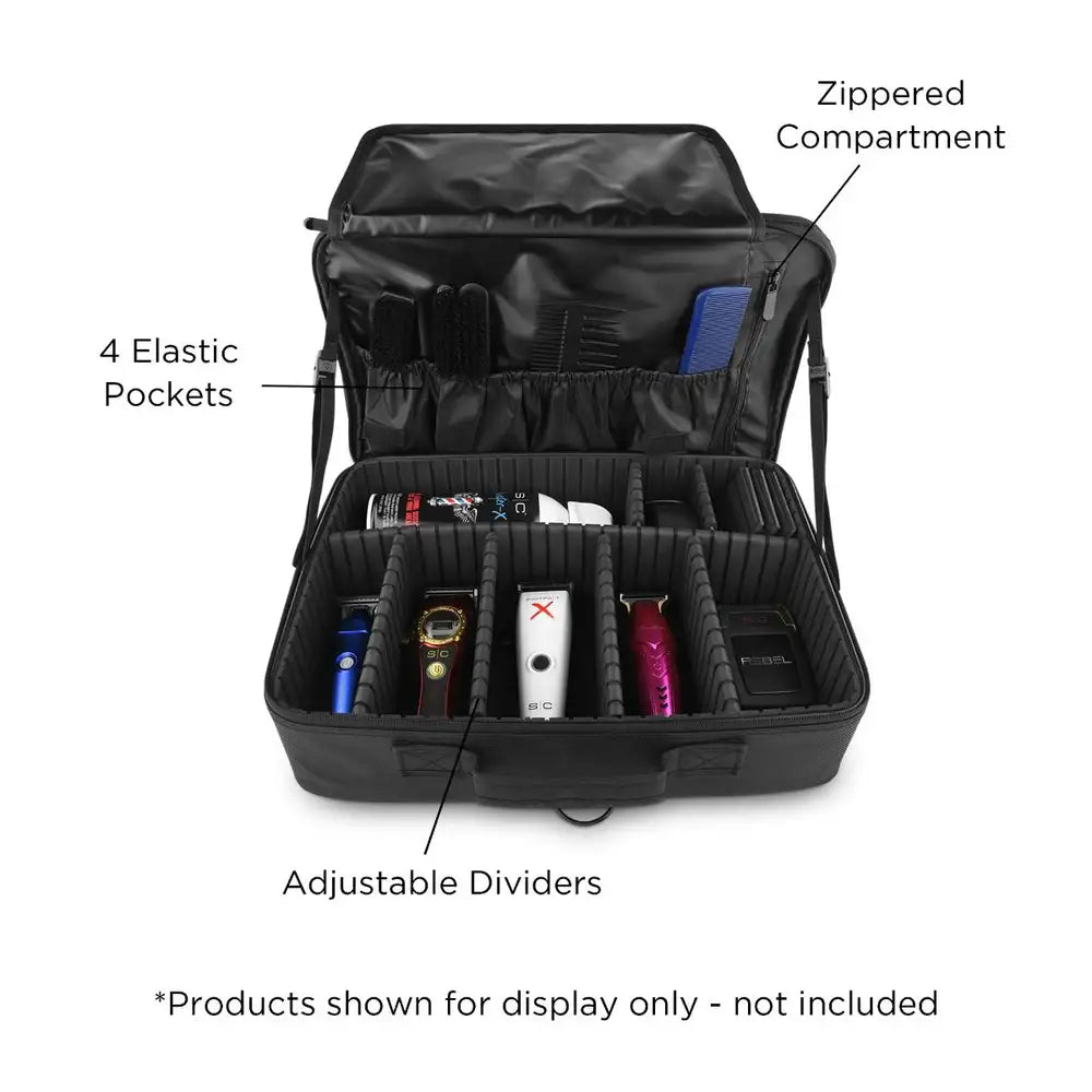 StyleCraft On-The-Go Barber/Stylist Lightweight Water Resistant Travel Case with Mirror #SC328B
