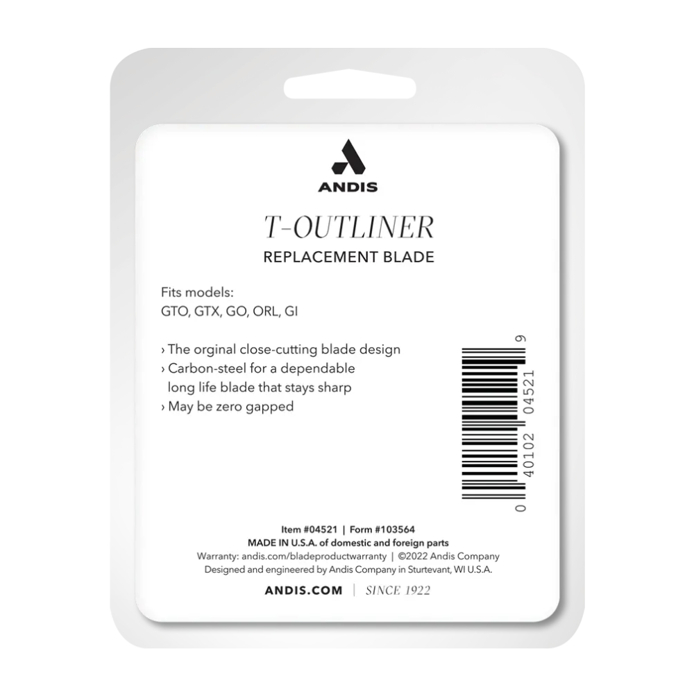 Andis Corded T-Outliner Blade - Carbon Steel #04521