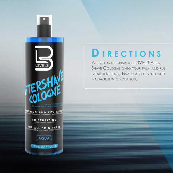 L3VEL3 After Shave Cologne Directions