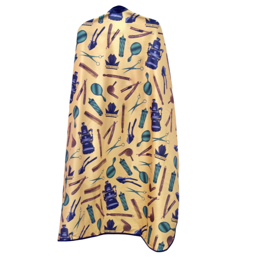 gold barber cape-king midas cape- designer barber capes- louis vuitton barber cape- gucci barber cape- versace barber cape- exclusive barber cape - hair cutting cape