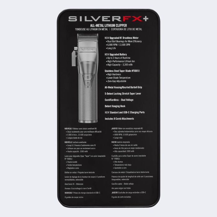 BabylissPRO SilverFX Metal Lithium Nedic Clipper FX870NS