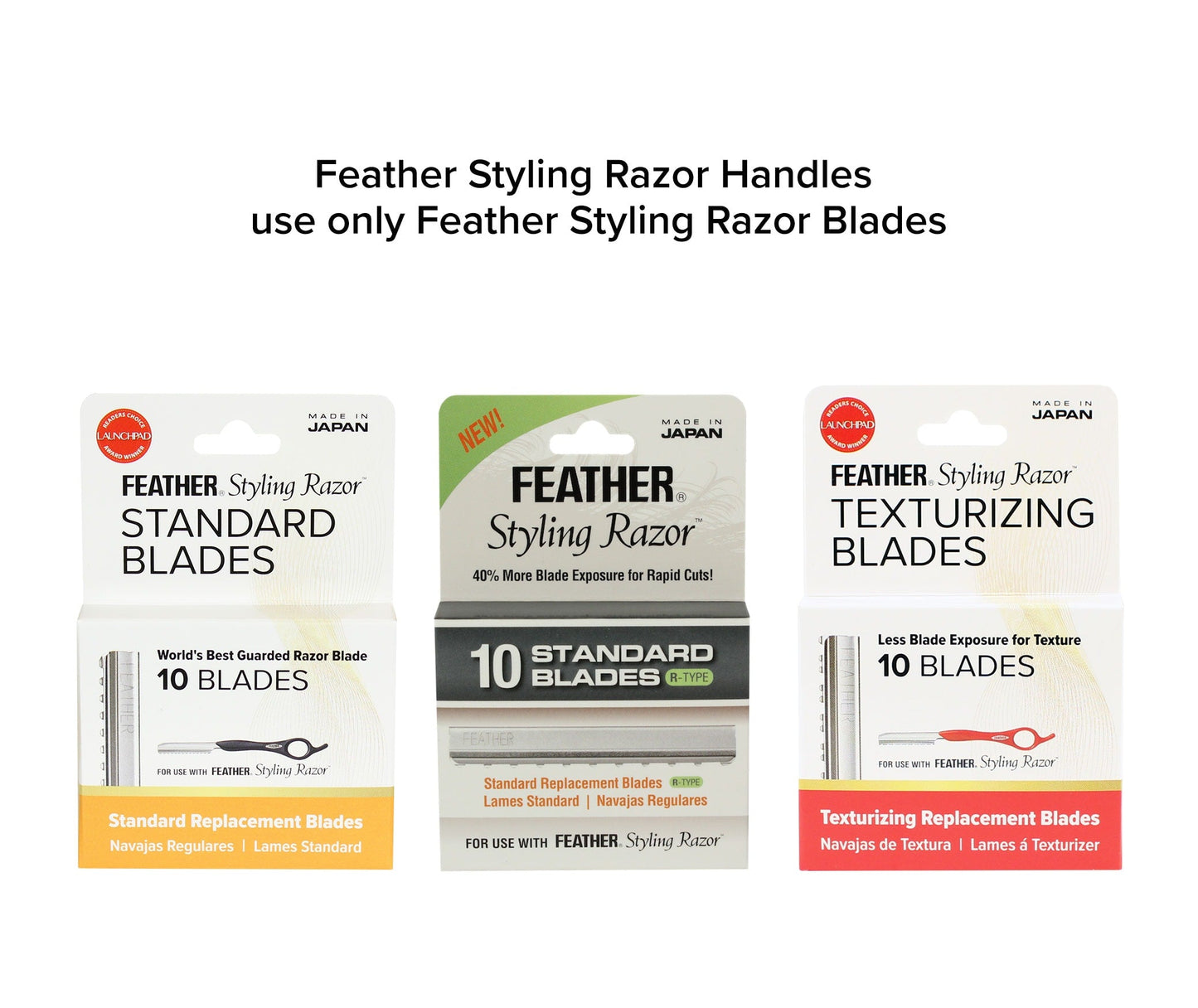 Feather Wood Look Styling Razor Blades