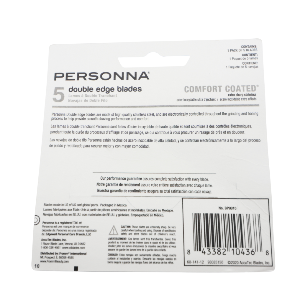 Personna Double Edge Blades 5 Pack BP9010