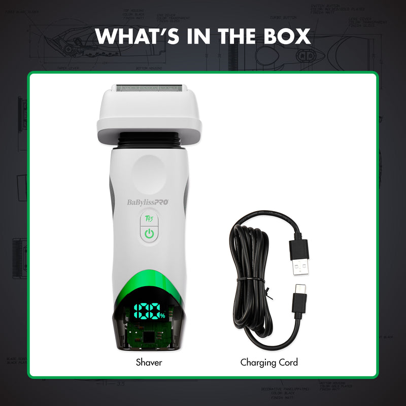 BaBylissPRO X Tomb45 Wireless-Charging Double-Foil Shaver #FXT45FSTW - White