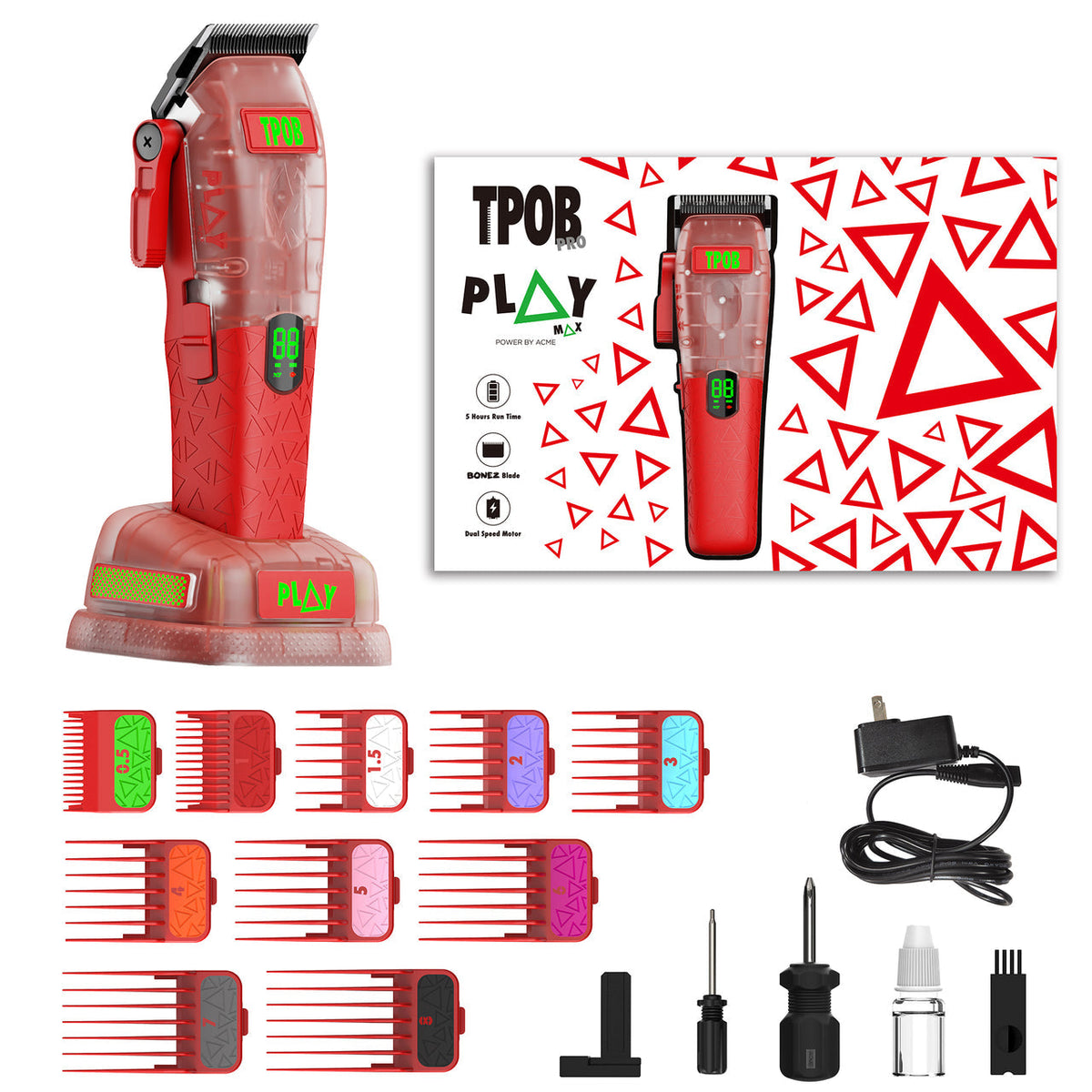 TPOB Play Max Clipper Transparent Red Edition