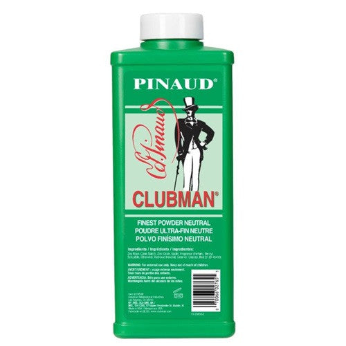 Clubman Pinaud Finest Powder, Neutral 9 oz back of bottle