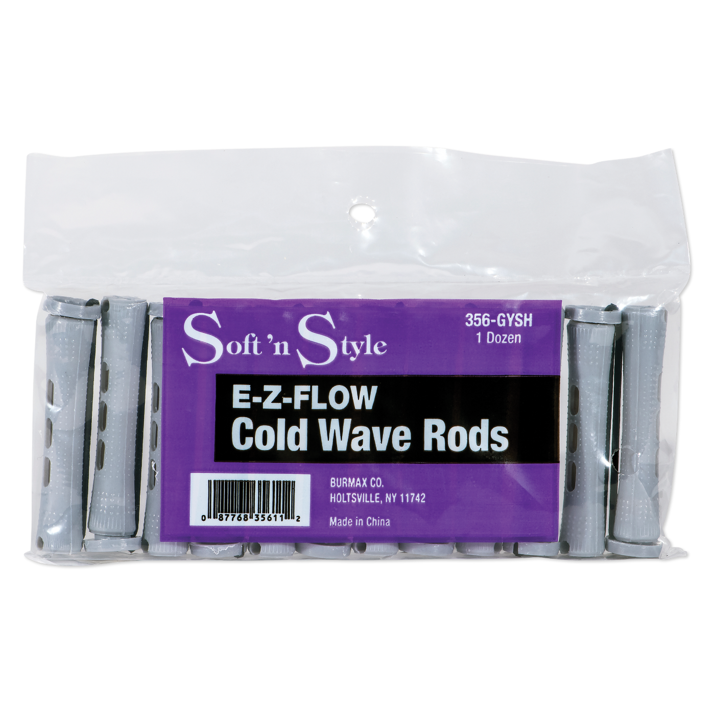Soft n' Style Concave Cold Wave Rods, Short Gray, pack of 12 - 356-GYSH