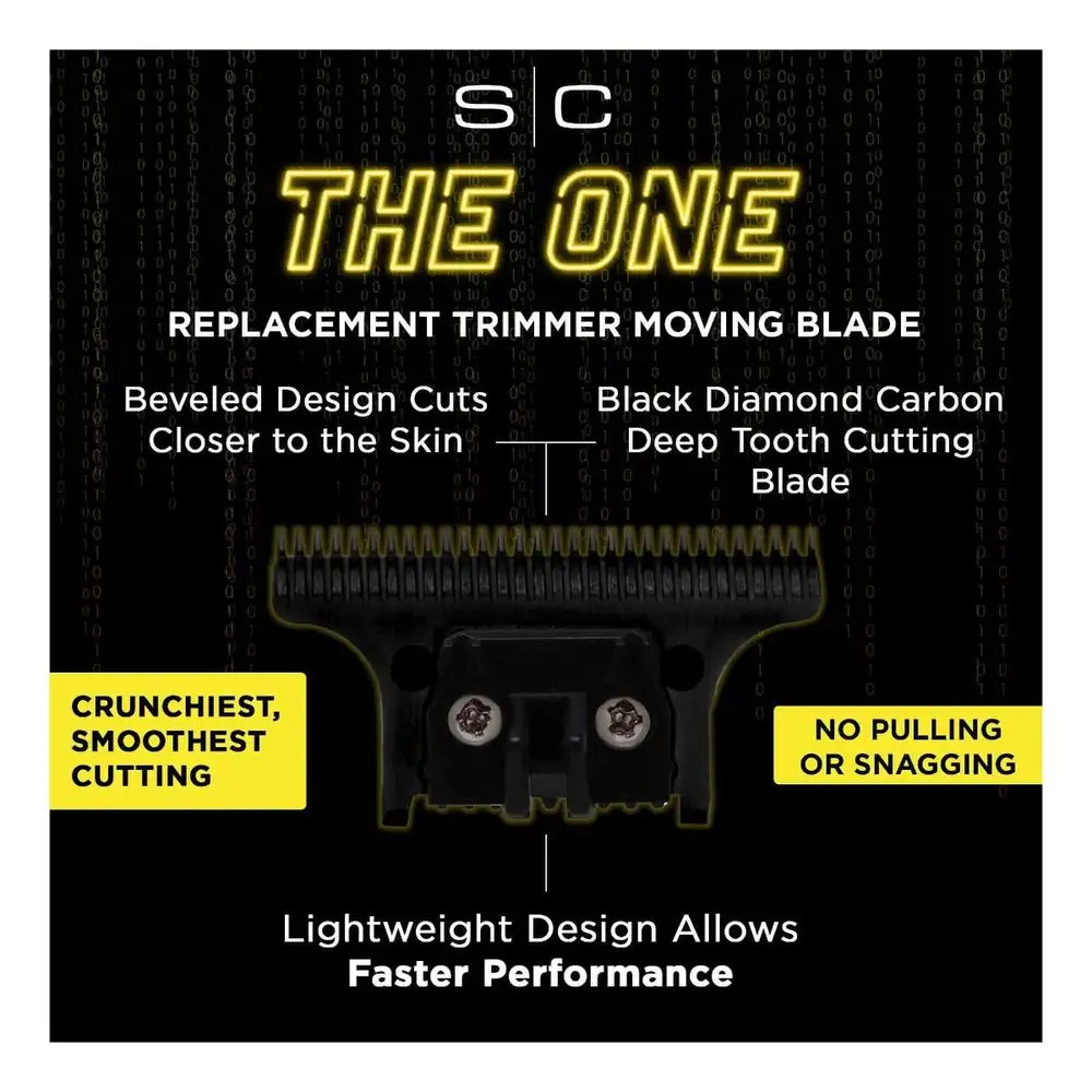 StyleCraft Replacement Fixed X-Pro Precision Gold Titanium Trimmer Blade with Black Diamond Carbon DLC THE ONE Precision Deep Tooth Cutter Set #SC523GB
