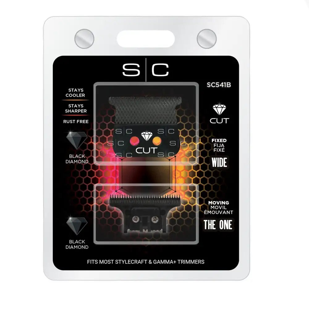 Cuchilla de repuesto para recortadora de cabello con corte de diamante fijo Black Diamond DLC de StyleCraft con el juego de cuchillas One Cutter SC541B