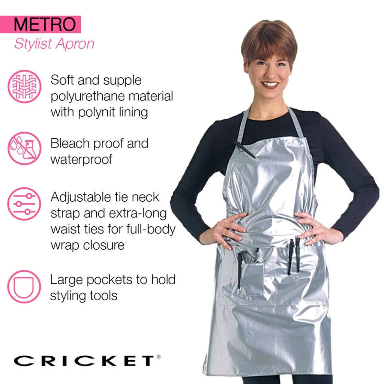 Cricket Metro Stylist Apron Silver