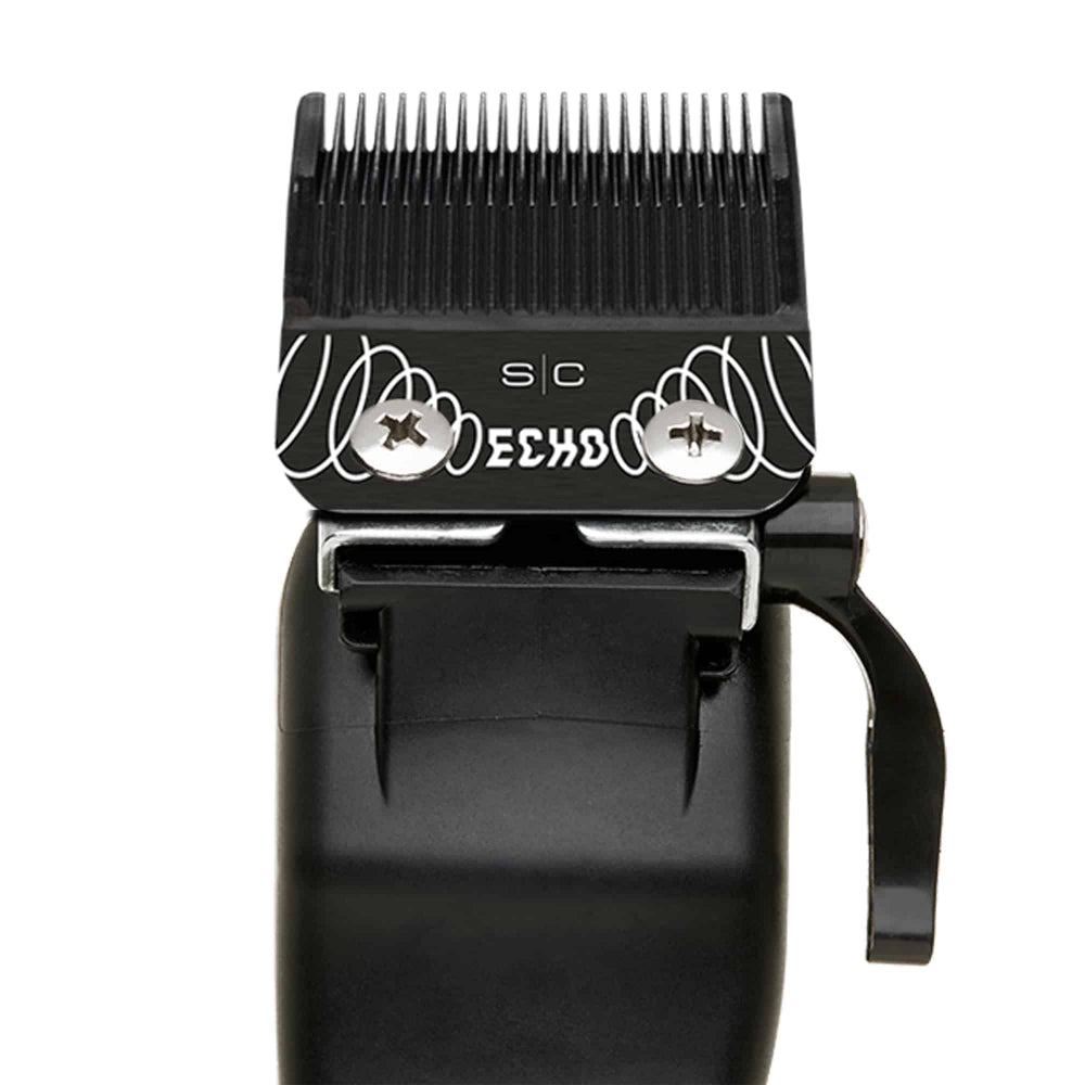 StyleCraft Replacement ECHO Faper Fixed Black Diamond Carbon DLC Hair Clipper Blade with Shallow Tooth 2.0 Cutter Set #SC544B