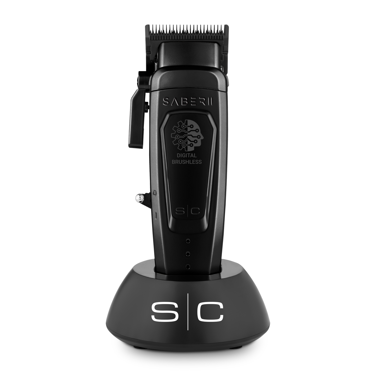Saber 2.0 Clipper - Professional Cordless Modular Hair Clipper with High-Torque Digital Brushless Motor in Black
