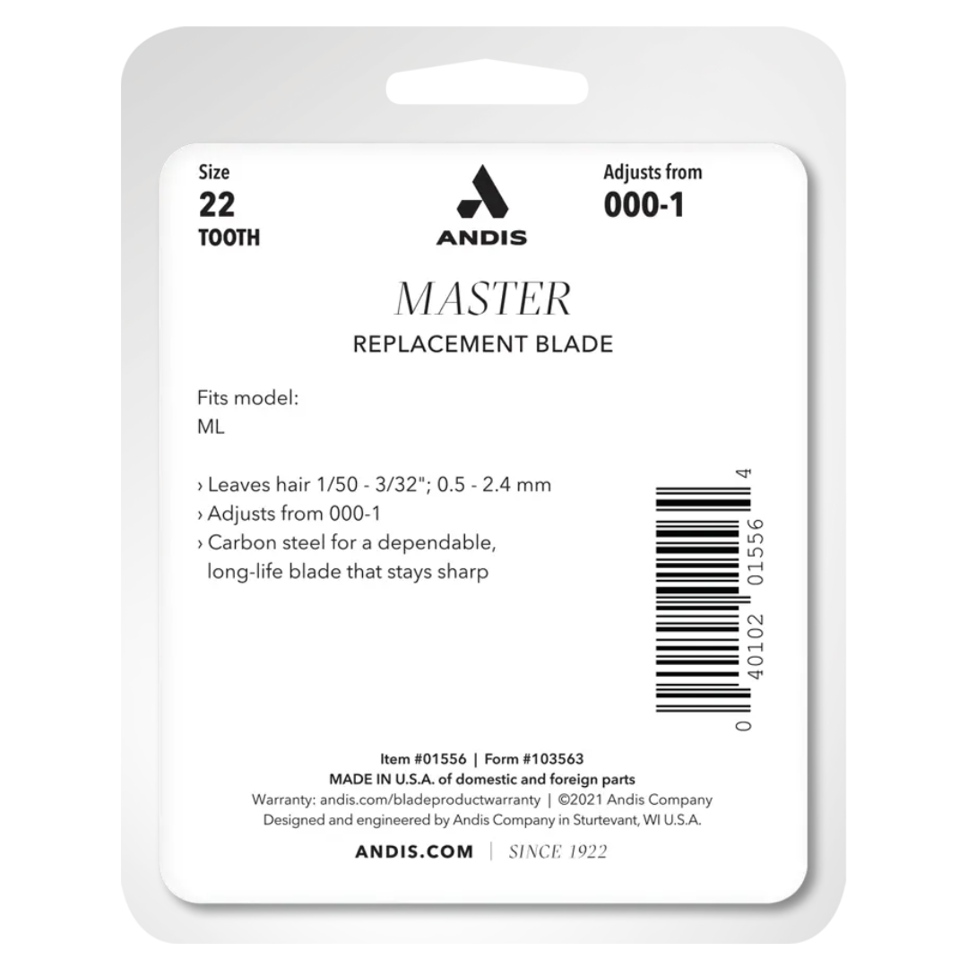 Andis Master (ML) #22 Replacement Blade, Size 000-1, 01556