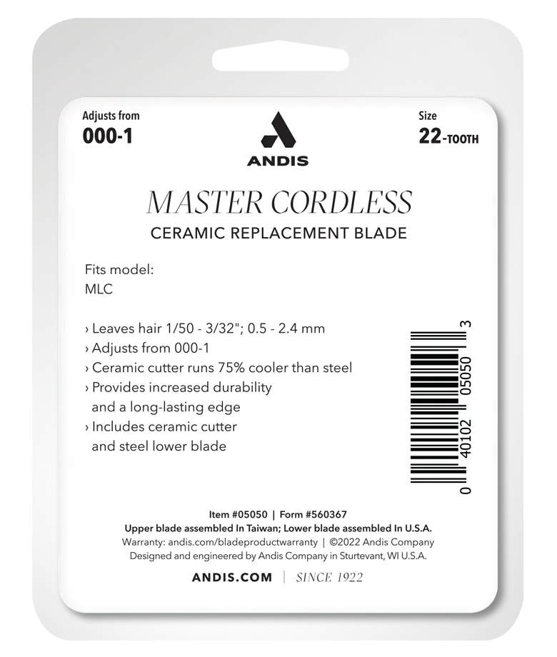 Andis Master Cordless Li Clipper Ceramic Replacement Blade #05050