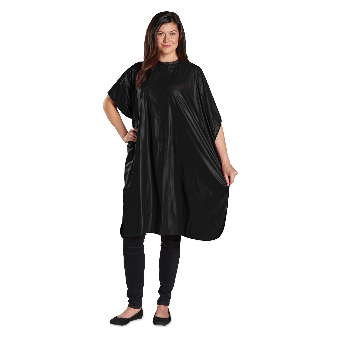 Scalpmaster Vinyl Shampoo Cape, Padded Velcro Closure - Black #3006