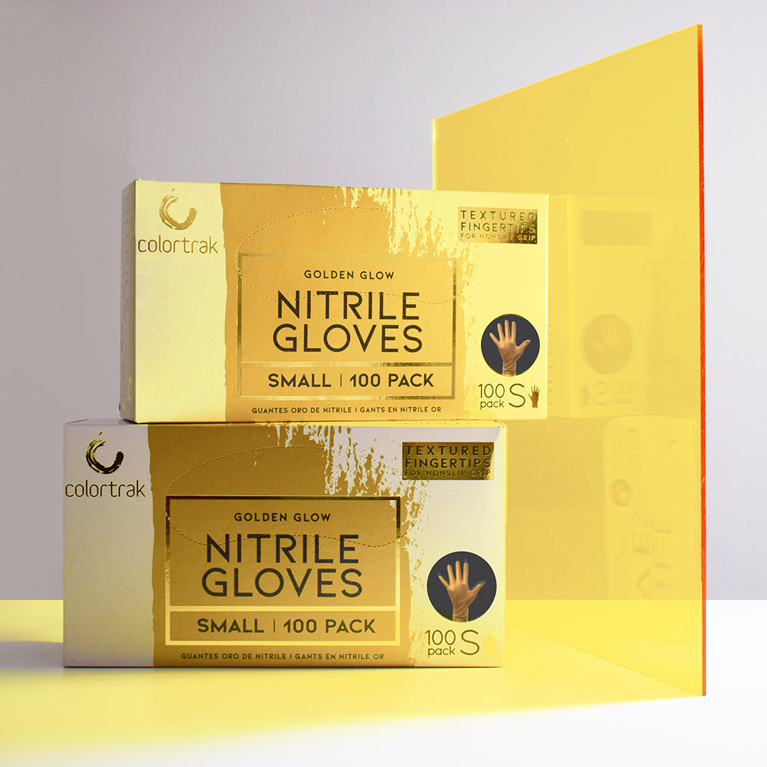 Colortrak Luminous Collection Disposable Nitrile Gloves - 100 Pack - Golden Glow