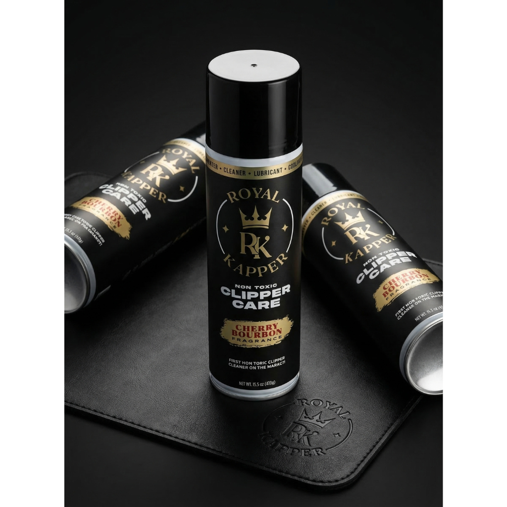 Royal Kapper Clipper Cleaning Spray lifestyle cherry bourbon