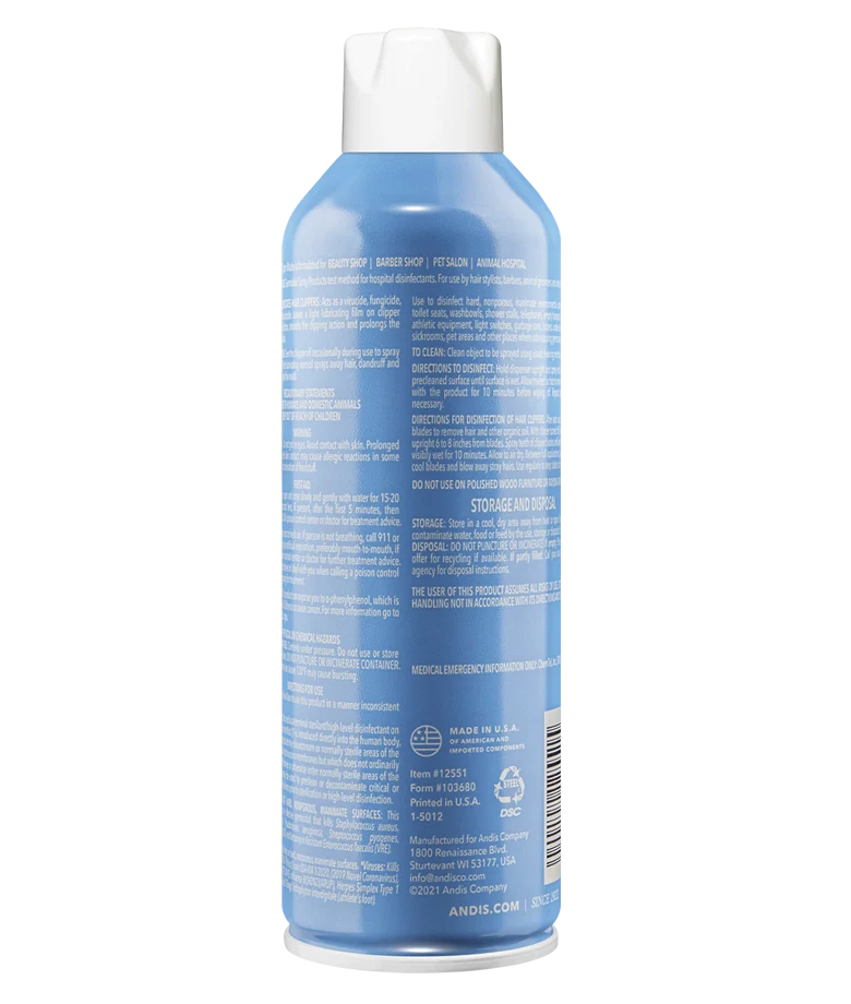 Blue spray can with white cap on a white background