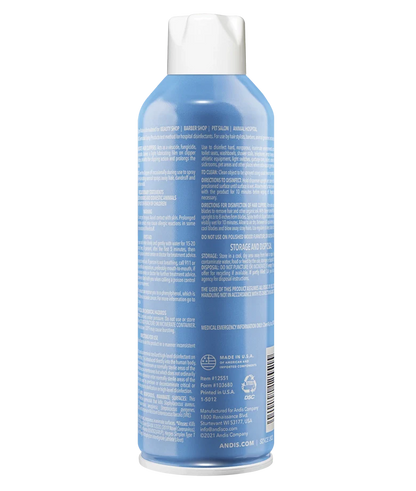 Blue spray can with white cap on a white background