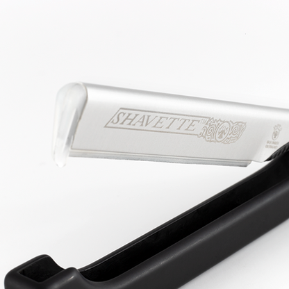 Dovo Shavette Straight Razor, Black & Silver, German Solingen