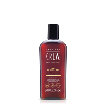 American Crew 3-in-1 Ginger + Tea Shampoo, Conditioner and Body Wash