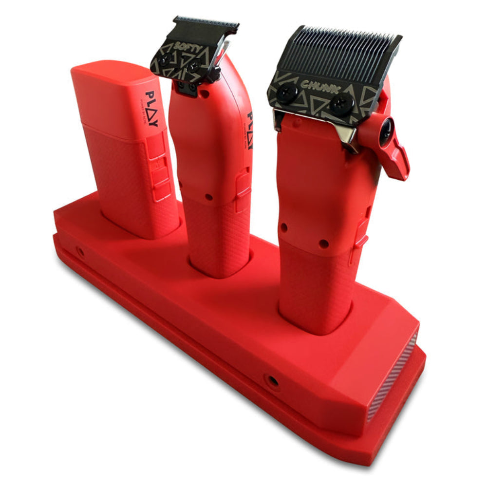 TPOB PLAY Mini Bundle – Red Edition (Clipper, Trimmer & Shaver with 3-Way Stand)