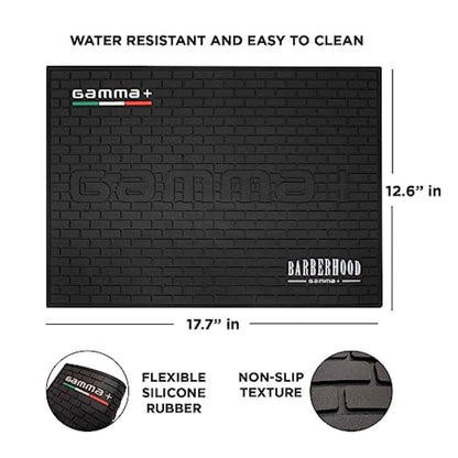 GAMMA+ Professional Salon and Barber Shop Mat and Hot Tools Station Organizer, Heat Resistant Rubber