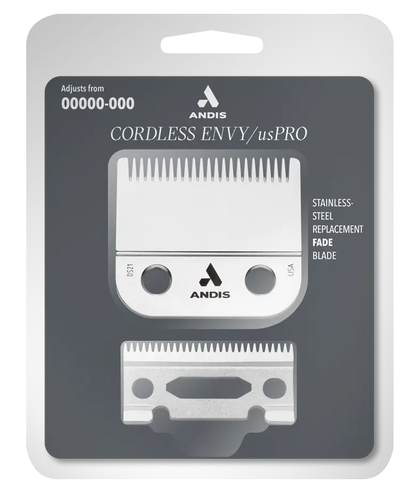 Andis Cordless Envy Li / usPRO Stainless Fade Blade Set #69180 