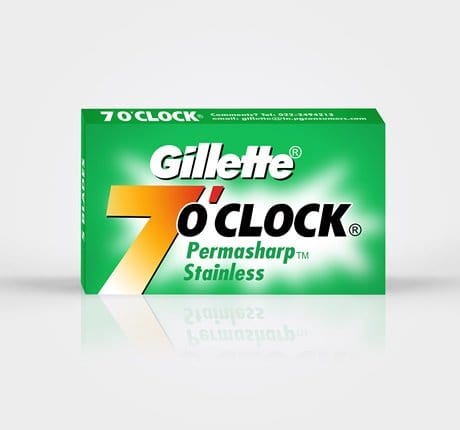 Cuchillas de afeitar de doble filo Gillette 7 O'clock Super Stainless (verde) - Paquete de 5 hojas