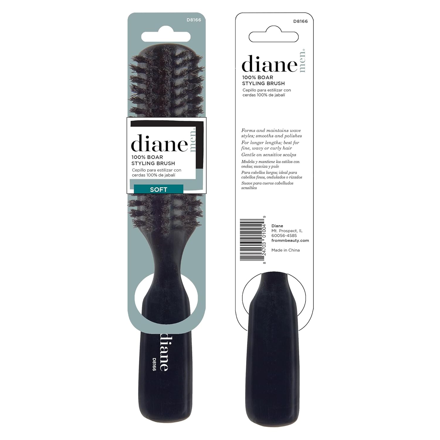 Diane D8166 100% Soft Boar Bristle Styling Brush