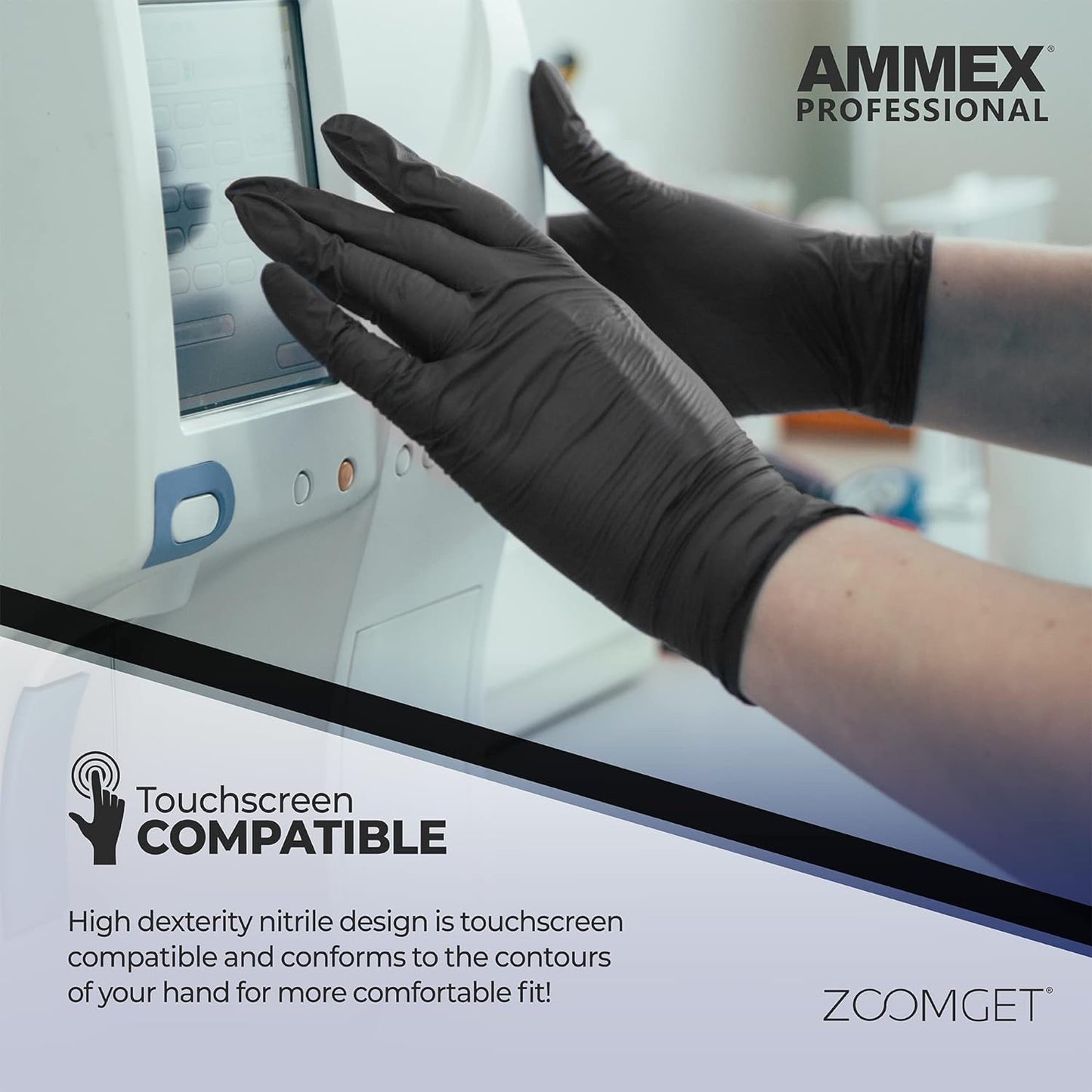 Ammex Black Nitrile Gloves