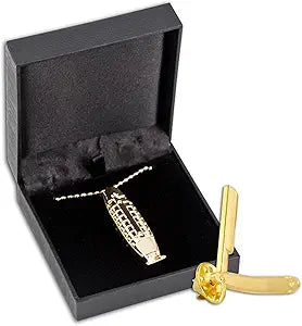 MD Barber Mini Clipper Necklace & Lapel Pin Gift Set Gold