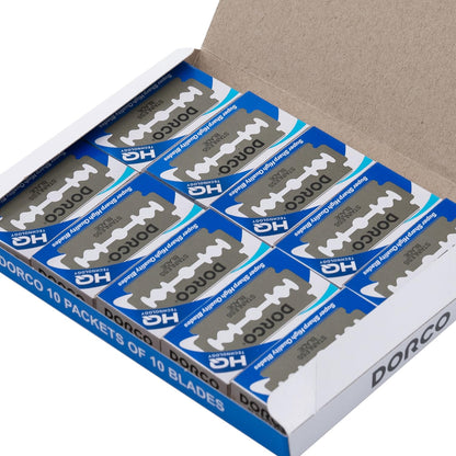 Dorco ST300 Platinum Extra Double Edge Razor Blades - 100 Count - Blue #ST300