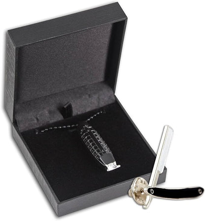 MD Barber Mini Clipper Necklace & Lapel Pin Gift Set Black