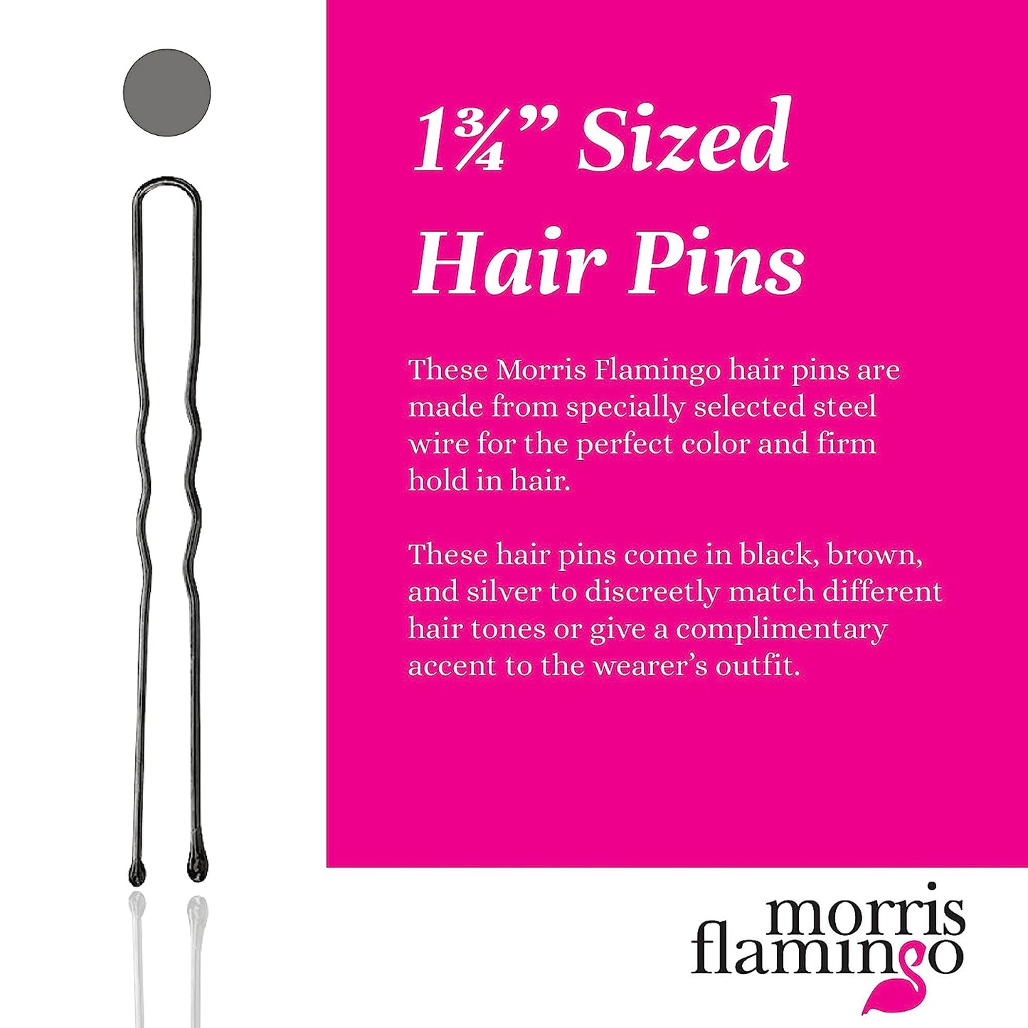 Morris Flamingo Hair Pins (Black, Brown or Silver)