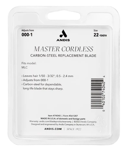 Andis Master Cordless Replacement Blade, Carbon Steel Size 000-1 #74040
