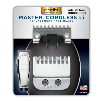 Andis Master Cordless Li Replacement Fade Blade, Carbon Steel Size 00000-000 #74045