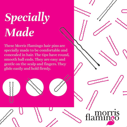 Morris Flamingo Hair Pins (Black, Brown or Silver)