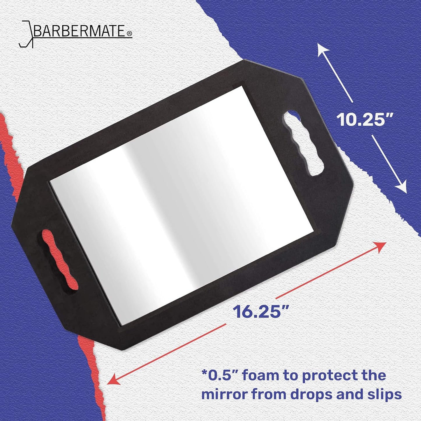 BarberMate Foam Framed Mirror