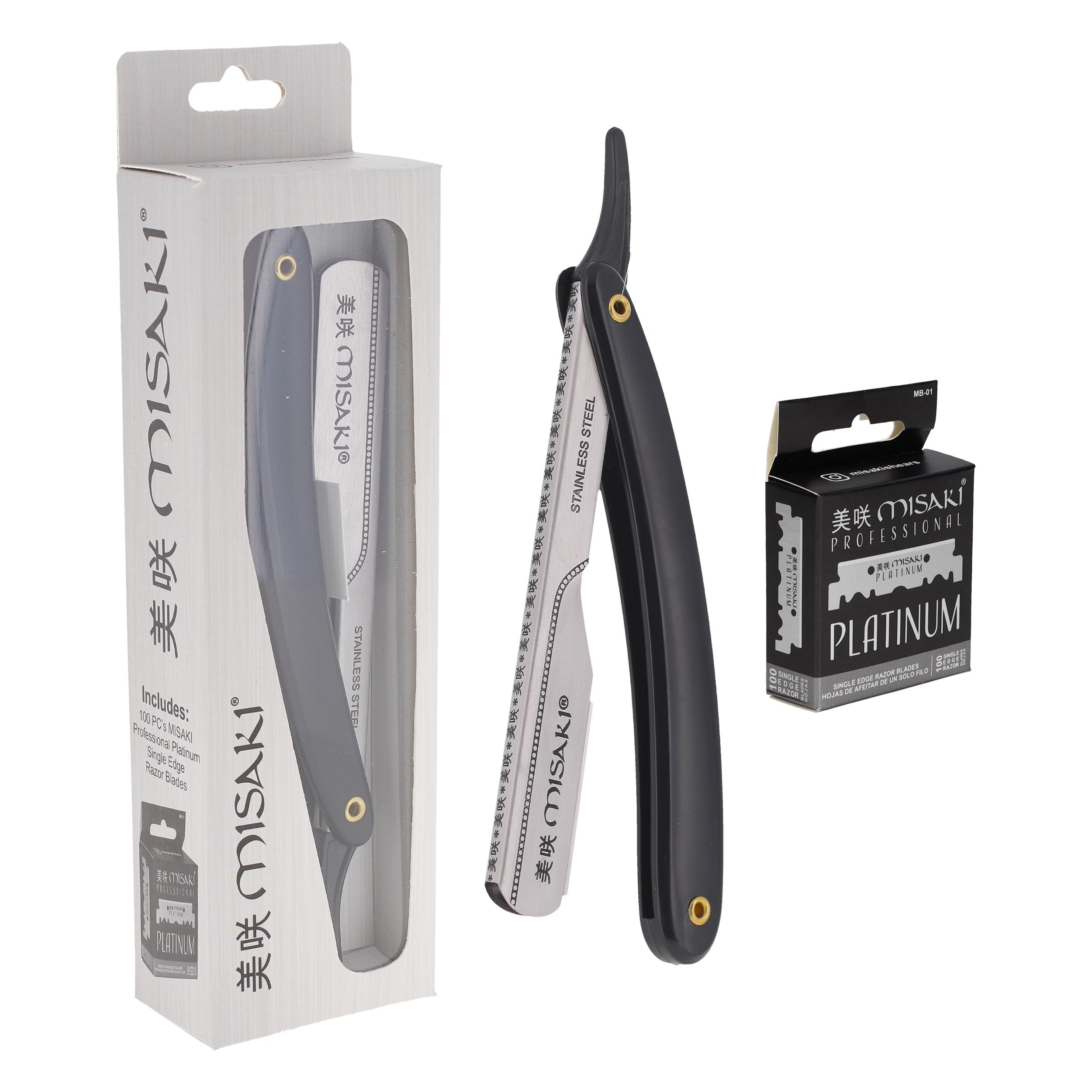 Misaki Slide Out Razor Black - MR-04 - Includes 100 Blades – 614 Barber ...