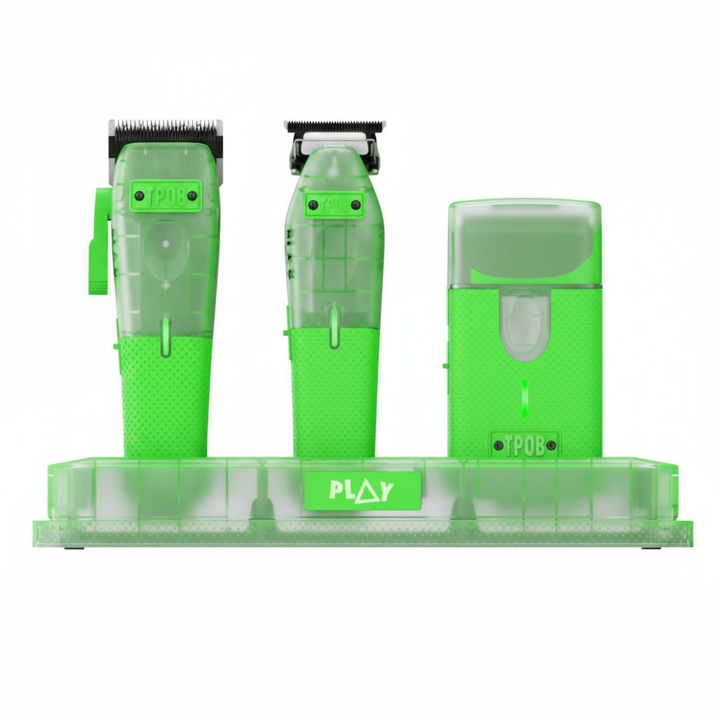 TPOB PLAY MINI Transparent Green Edition - (Clipper, Trimmer & Shaver with 3-Way Stand)