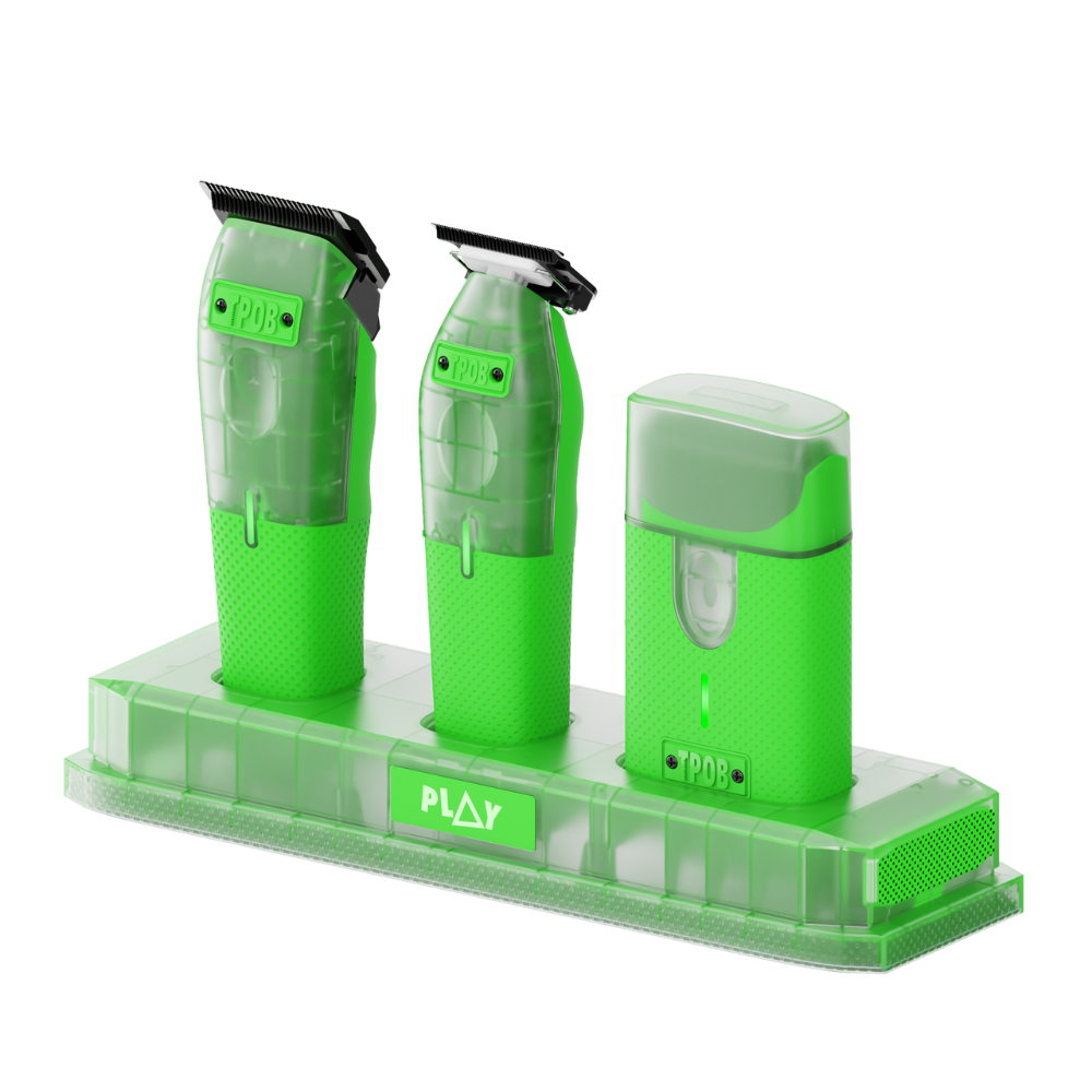 TPOB PLAY MINI Transparent Green Edition - (Clipper, Trimmer & Shaver with 3-Way Stand)