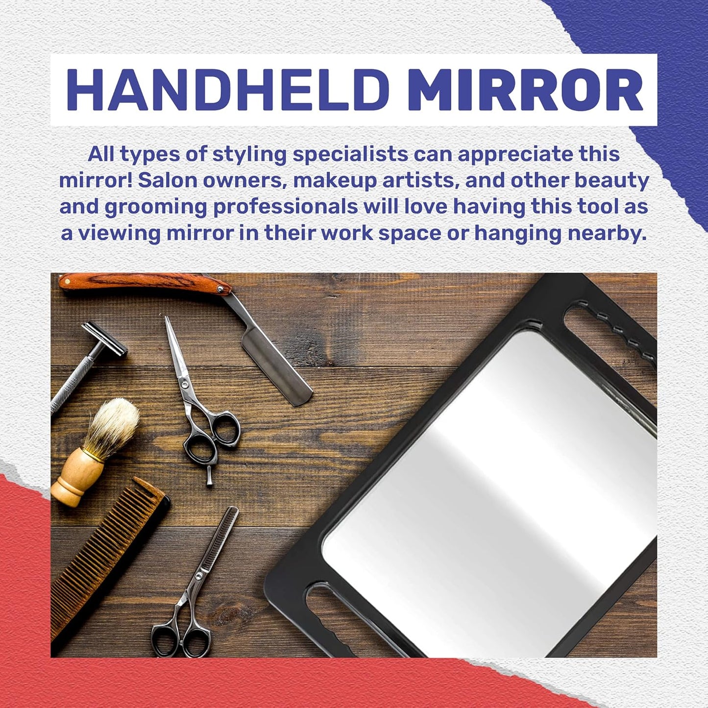 BarberMate Heavy Duty Plastic Tray Shop Mirror