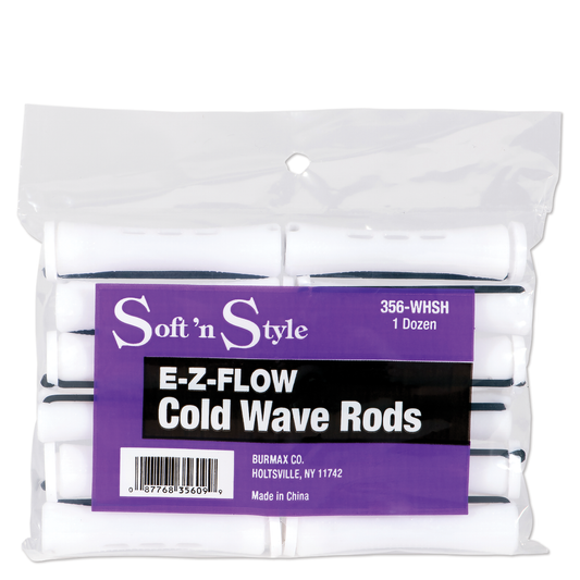 Soft n' Style Concave Cold Wave Rods, Short White, pack of 12 #356-WHSH