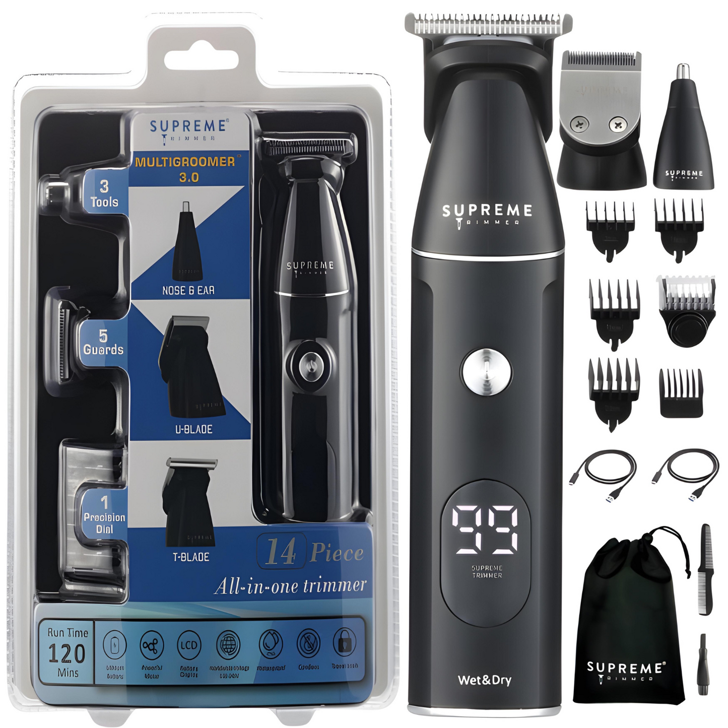 Supreme Trimmer Multigroomer 3.0 Wet/Dry 14 Piece Set